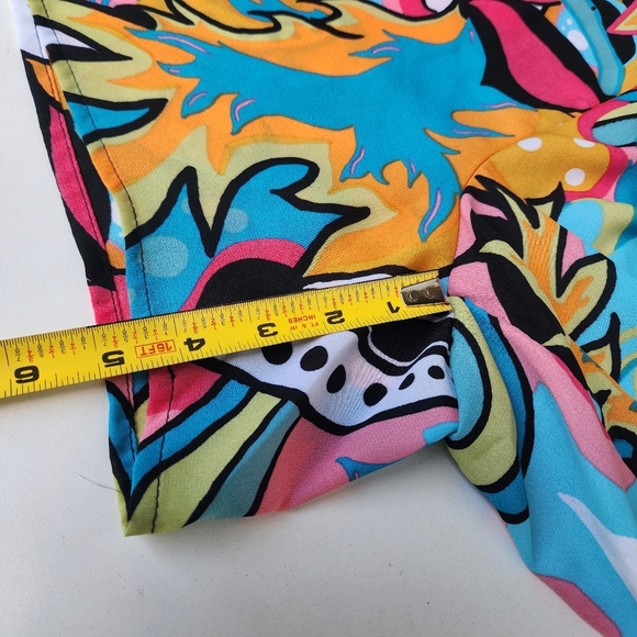 Ashley Stewart Colorful Geo Swirl V-Neck Split Romper Long Sleeve Plus V-Neck 24 - Picture 10 of 14